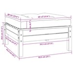 vidaXL Repose-pied de jardin avec coussin anthracite Bois de pin blanc