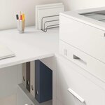 vidaXL Bureau d'angle avec tiroir Blanc 102 x 88 x 75 cm