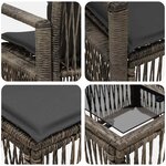 vidaXL Ensemble de canapé de jardin 12 Pièces Gris polyrotin