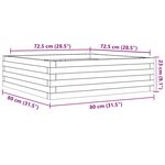 vidaXL Jardinière blanc 80x80x23 cm bois de pin massif