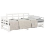 vidaXL Lit coulissant sans matelas blanc bois de pin solide