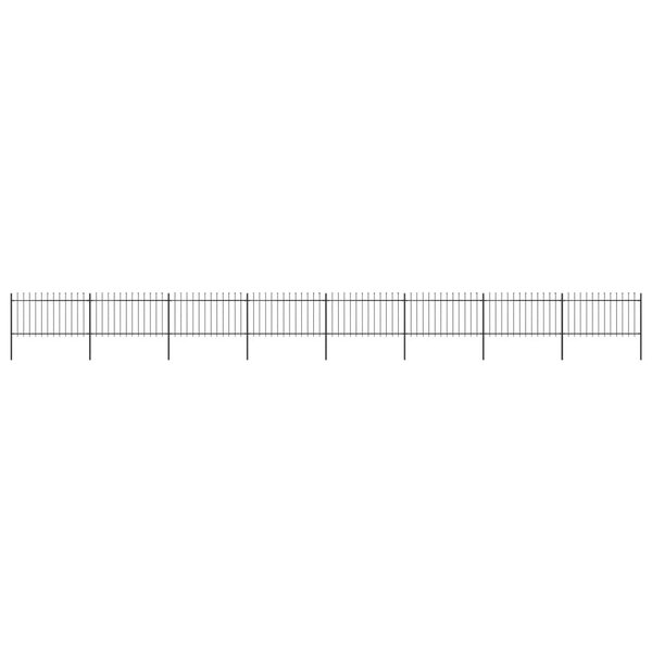 vidaXL Clôture de jardin avec dessus en lance Acier 13 6 x 1 m Noir