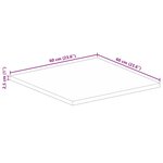 vidaXL Dessus de table 60x60x2 5 cm carré bois massif manguier