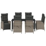 vidaXL Ensemble de 7 pièces de salle à manger de jardin Gris Rattan Poly
