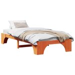 vidaXL Cadre de lit Brun cire 100 x 200 cm Pin massif