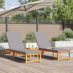 vidaXL Transat 3 Pièces Marron Bois d'Acacia Massif