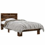 vidaXL Cadre de lit sans matelas chêne fumé 75x190 cm