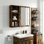 vidaXL Armoire murale de salle de bain Chêne Fumé 30 x 14 x 70 cm