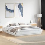 vidaXL Cadre de lit avec lumières LED blanc 180x200 cm