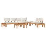 vidaXL Ensemble de banc de jardin avec coussin 5 Pièces Marron  Crème