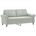 vidaXL Ensemble de canapés 2 Pièces avec coussins Gris clair Velours