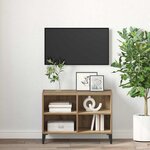 vidaXL Meuble TV Marron 69.5 x 30 x 50 cm Bois d'ingénierie