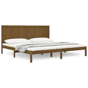 vidaXL Cadre de lit sans matelas marron miel 200x200cm bois pin massif