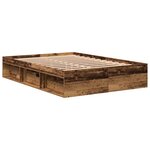 vidaXL Cadre de lit sans matelas vieux bois 120x190 cm bois ingénierie