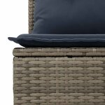 vidaXL Salon de jardin avec coussins 7 Pièces gris résine tressée