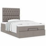 VidaXL Cadre de lit ottoman avec matelas taupe 120x190 cm tissu