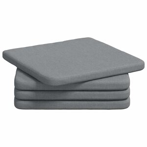 vidaXL Coussins de siège 4 Pièces Gris clair 40 x 40 x 3 cm tissu