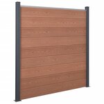 vidaXL Ensemble de panneaux de clôture marron 872x186 cm WPC
