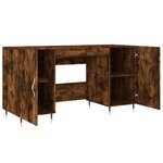 Bureau table poste de travail meuble d'ordinateur informatique étude chêne fumé 140 x 50 x 75 cm bois d'ingénierie brun 02_0023579