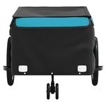 vidaXL Remorque de vélo noir et bleu 45 kg fer
