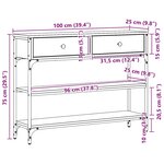 vidaXL Table console Chêne noir 72 5 x 25 x 75 cm Bois d'ingénierie