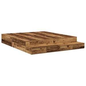 vidaXL Cadre de lit avec rangement Bois ancien 236 5 x 180 x 31 5 cm