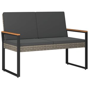 vidaXL Banc extérieur Gris et Gris foncé 107 x 61 x 80 cm polyrotin