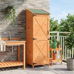 vidaXL Abri de jardin Marron 59 5 x 56 x 176 5 cm Bois d'ingénierie