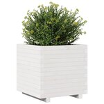 vidaXL Jardinière blanc 50x50x49 5 cm bois de pin massif