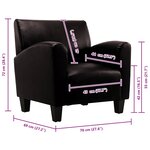 vidaXL Chaise de canapé Marron foncé Similicuir