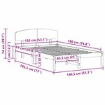 vidaXL Cadre de lit avec tête de lit 135x190 cm en bois massif de pin