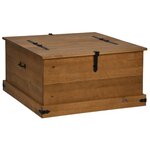 vidaXL Coffre de rangement HALDEN 91x91x47 cm bois massif pin