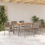 vidaXL Ensemble de salle à manger pour jardin 7 Pièces Gris polyrotin