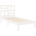 vidaXL Cadre de lit Blanc Bois massif 75x190 cm Petit simple