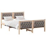 vidaXL Cadre de lit avec tête de lit Taupe 140 x 200 cm Pin massif