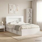 vidaXL Cabinet de Tête de Lit avec stockage Blanc Bois d’ingénierie