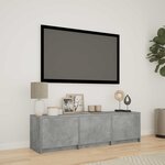 vidaXL Meuble TV avec LED 140x34x40 cm Gris Béton Bois d’ingénierie