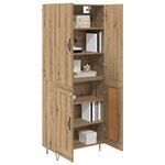 vidaXL Haut Armoire 2 Pièces Chêne artisanal Bois d'ingénierie et verre
