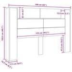 vidaXL Tête de lit avec étagère Chêne artisanal 160 x 17 x 104 5 cm