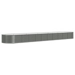 vidaXL Lit surélevé de jardin Acier enduit de poudre 440x80x36 cm gris