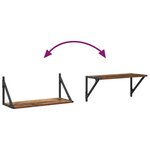 vidaXL Étagères Murales 2 Pièces Bois Ancien 60 x 25 x 25 5 cm