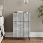 vidaXL Cabinet de chevet Gris béton 43 x 41 x 68 cm Bois d'ingénierie