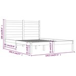 vidaXL Cadre de lit Noir Bois de pin massif 140x190 cm