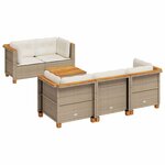 vidaXL Salon de jardin avec coussins 6 Pièces beige résine tressée