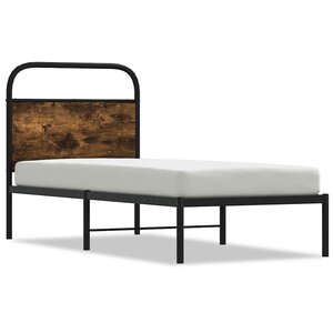 vidaXL Cadre de lit sans matelas chêne fumé 75x190cm bois d'ingénierie