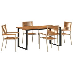 vidaXL Ensemble de salle à manger pour jardin 5 Pièces Beige