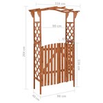 vidaXL Pergola avec portail 116x40x204 cm Bois de sapin massif
