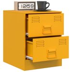 vidaXL Tables de chevet 2 Pièces jaune 34 5x39x44 cm acier