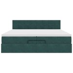 vidaXL Cadre de lit ottoman avec matelas vert foncé 200x200 cm velours