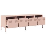 vidaXL Meuble TV rose 135x39x43 5 cm acier laminé à froid